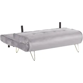 Beliani Schlafsofa Samt 2-Sitzer Grau