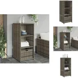 Gartenschrank Grau 50x55x115 cm Poly Rattan - Outdoor-Schrank - Gartenschrank - Stauraum - Gartenorganisation - Wetterfest