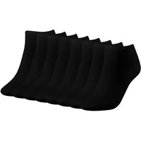 Tommy Hilfiger Damen Sneaker Socken Füßlinge Kurzsocken 343024001 8 Paar, Farbe:Schwarz, Menge:8 Paar (4x 2er Pack), Größe:35-38, Artikel:-200 black - 35-38
