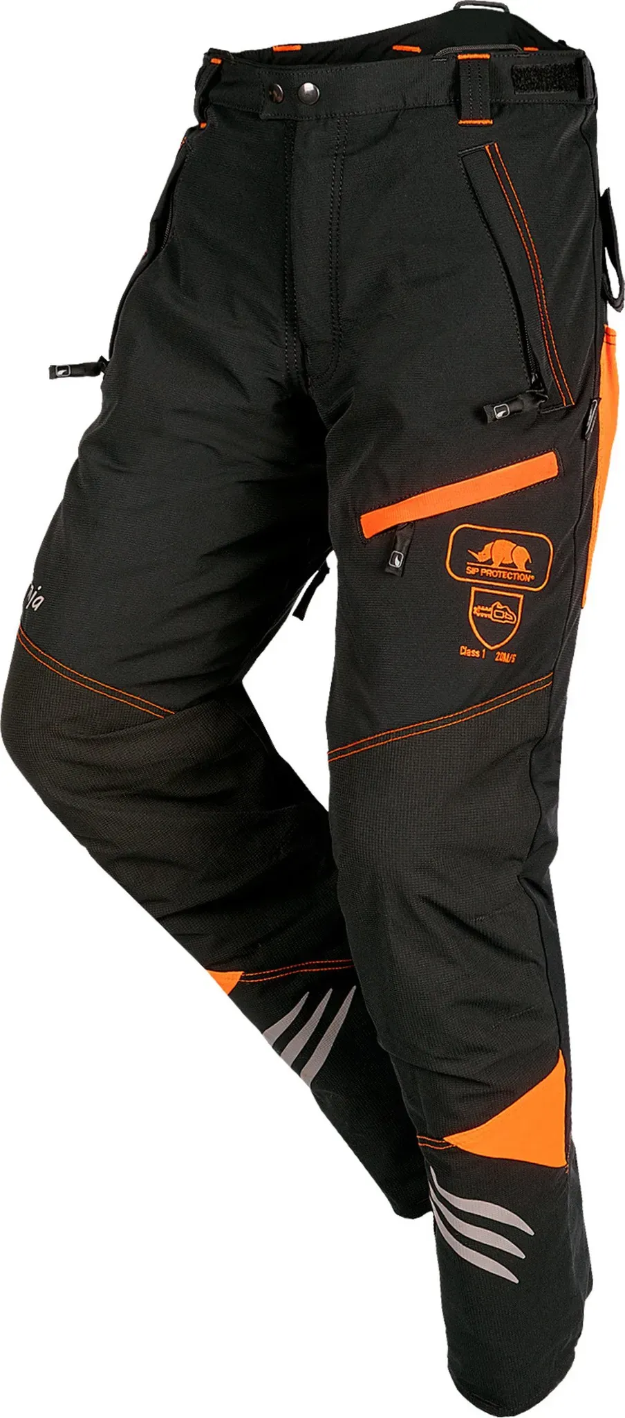 SIP Protection Schnittschutz-Bundhose Ninja, schwarz-leuchtorange, XL - 7 cm