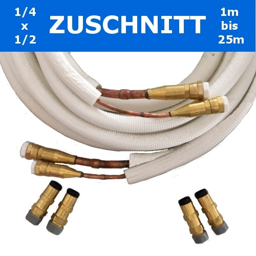 Quick-Connect Isoliertes Kupferrohr, Schnellkupplungen 1/4x1/2'' Zuschnitt