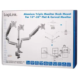 Logilink Monitorhalterung BP0052 für 3 Displays Silber
