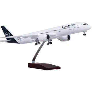 RIVPAHGQ Replika Flugzeugmodelle 47cm Metall Druckguss Modell Flugzeug 1/142 Lufthansa for Airbus A350 Miniatur Flugzeug Display Vorgefertigte Luftfahrzeug Modelle(NO Light)
