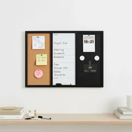 Relaxdays Kombitafel 70 x 50 cm Weiß/Braun/Schwarz