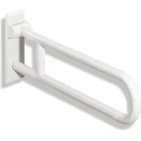 Hewi 801 active+ Stützklappgriff Wandstützgriff signalweiß 750 mm mit Armpolster schwarz antimikrobiell