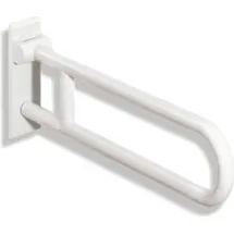 Hewi 801 active+ Stützklappgriff Wandstützgriff signalweiß 750 mm mit Armpolster schwarz antimikrobiell