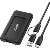 JOIOT Externe SSD 1TB Portable Festplatte USB-C 3.2 Gen 2x2 mit 2000 MB/s Lesen und 1700 MB/s Schreiben Tragbares SSD 1TB mit Schutzhülle für Mac PC Smartphone Laptop Schwarz