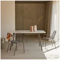 Tikamoon Rechteckiger Tisch aus Premium-Terrazzo und Metall 160 cm