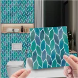 Fliesenaufkleber Dreidimensionales Blumenmosaik, kreativer Fliesenaufkleber, Dekoration, DIY, Wandaufkleber, Boden, Wand, Renovierung, Heimdekoration (Color : MSC149, Size : 15cmX15cmX10pcs)