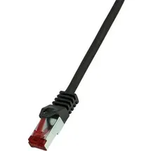 Logilink CQ2053S RJ45 Patchkabel CAT 6 S/FTP 2.00 m Schwarz Flammwidrig, mit Rastnasenschutz 1 St.