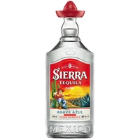 Sierra Tequila Blanco (1 x 1000 ml) – das Original mit dem roten Sombrero aus Mexico – Tequila Blanco mit fruchtig, frischen Aromen – ideal als Shot mit Salz & Zitrone – 38 % Alk.