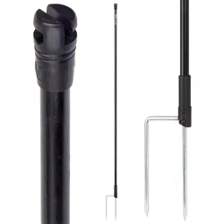 VOSS.farming Fiberglaspfahl, 125cm, Ø 13mm, rund, 2 Spitzen, schwarz