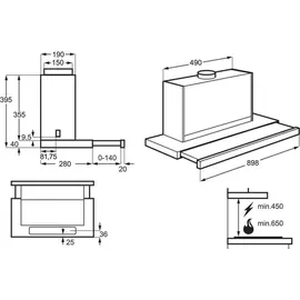 AEG DPE5960M Flachschirmhaube 90 cm