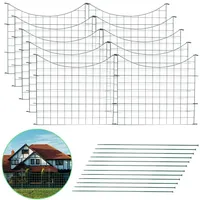 Wolketon Teichzaun Steckzaun Wildzaun Gartenzaun Tiergehege Zauntor Unterbogen 10x - Weiß