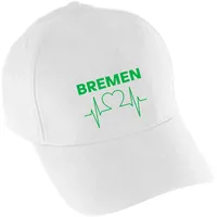 Multifanshop Baseballcap - Bremen - Herzschlag - Druck grün