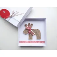 Weihnachten Geschenk Geldgeschenk Weihnachten Rentier für Sie Ihn Elch Stoff Geld schenken verschenken Männer Frauen Grußkarte Weihnachtszeit Advent
