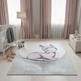 KADIMA DESIGN Spielteppich COGNE in Rosa, mit Reh-Motiv, 200 x 290 cm