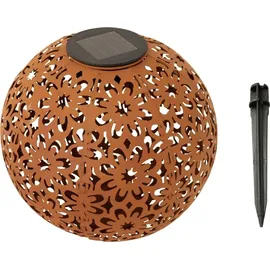 KYNAST GARDEN Kugelleuchte Metall Ø 20 cm inkl. Akku warmweiß rostoptik