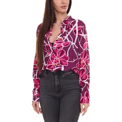 Aniston SELECTED Damen modische Sommer-Bluse mit Allover-Muster 71669655 Violett - 36