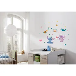 Wandtattoo KOMAR "Stitch World - Größe 50 x 70 cm", bunt, Disney, Folie, Wandtattoos, selbstklebend, Wandsticker, Kinderzimmer