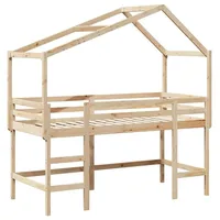 VidaXL Hochbett mit Leiter und Dach 80x200 cm Massivholz
