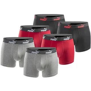 Puma Boxershorts 6er Pack rot / schwarz M