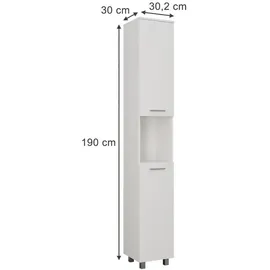 Vicco Ilias Hochschrank 30,2 x 190 cm Weiß Spanplatte