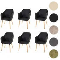 Mendler 6er-Set Esszimmerstuhl Malmö T381, Stuhl Küchenstuhl, Retro 50er