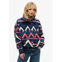 Superdry Super Soft Printed Henley Pullover - Navy Terry