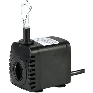 Decdeal Wasserpumpe, Tauchpumpe, 600 l/h, 8 W, sehr leise, mit 4 Saugnäpfen, für Brunnen, Fischtank, Hydroponik-Systeme, mit 2 Düsen