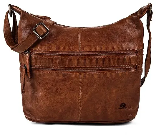 Greenburry Torro Lavado Umhängetasche Leder 35 cm  braun