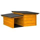QLS Hundehütte Größe S 68 x 60 x 37 cm Holz Braun