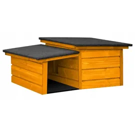 QLS Hundehütte Größe S 68 x 60 x 37 cm Holz Braun