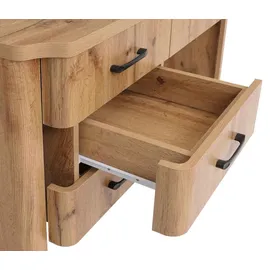 MCW Schreibtisch MCW-P42, Bürotisch Computertisch, 4 Schubladen MDF 78x110x60cm ~ Wotan-Eiche-Optik