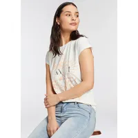 LAURA SCOTT T-Shirt, mit modernem Frontprint, weiß