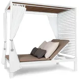 blumfeldt Doppelliege Outdoor für 2 Personen mit Dach, Doppel-Sonnenliege, Doppel Garten Liege Bett für Erwachsene & Kinder, Gartenbett mit Verstellbarer Rückenlehne, Outdoor-Sonnenbett mit Dach