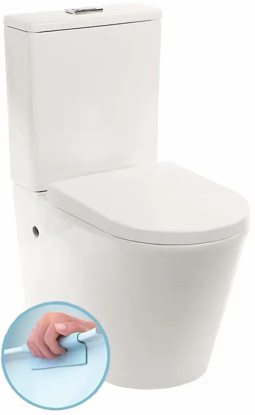 Paulo spülrandlose Toilette mit Boden-/Rückwärtsspülung