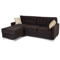 Fun Möbel Ecksofa Schlafsofa MOLDE Stoff (Casablanca) Braun Ottomane
