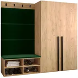 ABIKS MÖBEL Garderoben-Set MIRO Set 5, Garderobe mit gepolsterten Paneelen, Modern Design grün