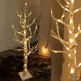 Gartenpirat LED-Baum Birke 54 LED 45 cm für außen und innen mit Timer - Weiß