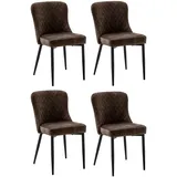 MCA Furniture 4-Fußstuhl »ABOSHI Esszimmerstuhl (4er Set)« (Set) 4 Stk.Taschenfederkern, Metall schwarz,Vintage-Veloursoptik,belastbar 120 kg MCA furniture olive + schwarz,