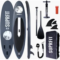 SUP Board Set aufblasbar - Touring Stand Up Paddle 10'8 Halia Grey 330 cm