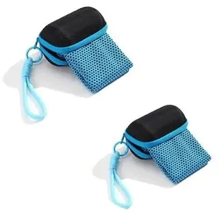 2 Pack Kühltuch Mit Box, Kühl Tuch,Kühltücher,Himmelblau:30 * 80 CM
