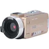 Garsent Videokamera-Camcorder, Digitaler Full HD 1080P 30 MP 3,0 Zoll 270-Grad-Drehung, LCD 18-Fach Digitaler Zoom-Camcorder-Kamera mit Akku, Vlogging-Kamera für YouTube (Gold)