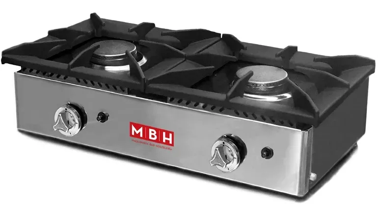 MBH - MAQUINARIA BAR HOSTELERIA MBH - Professioneller 2 Brenner Gaskocher für die Gastronomie. Professioneller Tischkochherd für industrielle Bar- und Restaurantküchen.