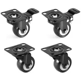 BlingBin Schwerlastrolle 4/8 Stücke 50mm Möbelrollen, Schwerlastrollen Lenkrollen mit Bremse, (4er Set, 4-St., 4 Stück), 360° Drehplatte Rollen Transportrollen für viele Bodenarten schwarz