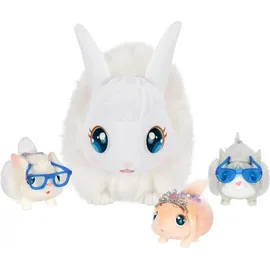 Little Live Pets Moose Toys 300212 - Little Live Pets, Mama Surprise Spielset Interaktiv, Hasen-Mama mit 3 Häschen-Babys und Zubehör