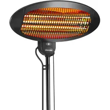 Tectake Infrarotheizstrahler Solaria Monolith 2000W höhenverstellbar - schwarz - Schwarz