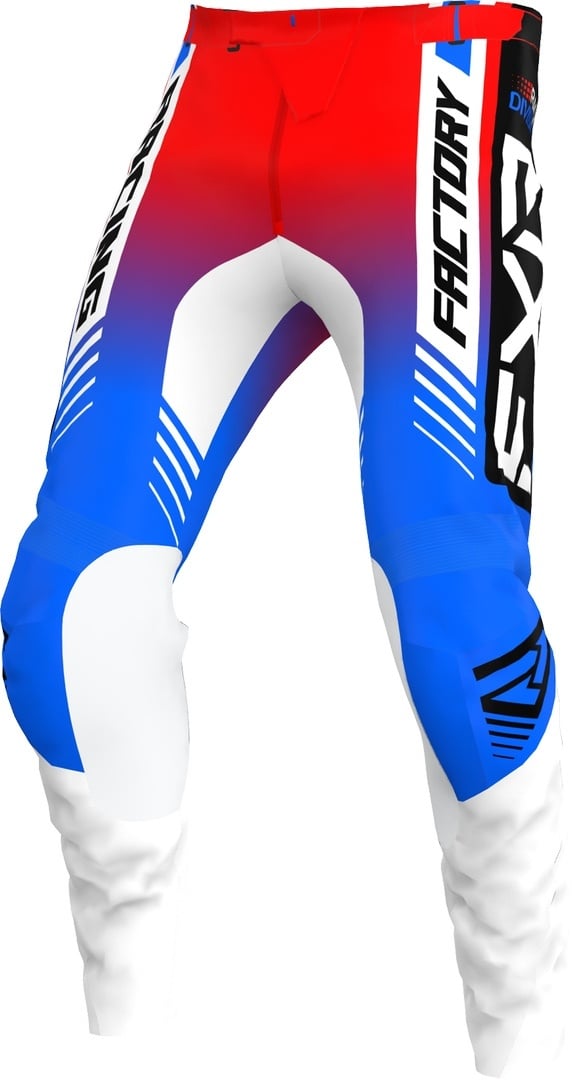 FXR Clutch Pro 2023 Motorcross broek, wit-rood-blauw, 34 Voorman