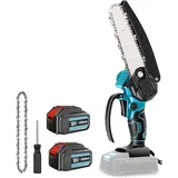 Mini Kettensäge Mit Akku 11000mAh, 6 Zoll Mini Kettensäge Elektro für Makita, Handkettensäg Elektrisch für Holzschneiden Baumbeschneiden Gartenscheren (2 * 5500mAh Akku)
